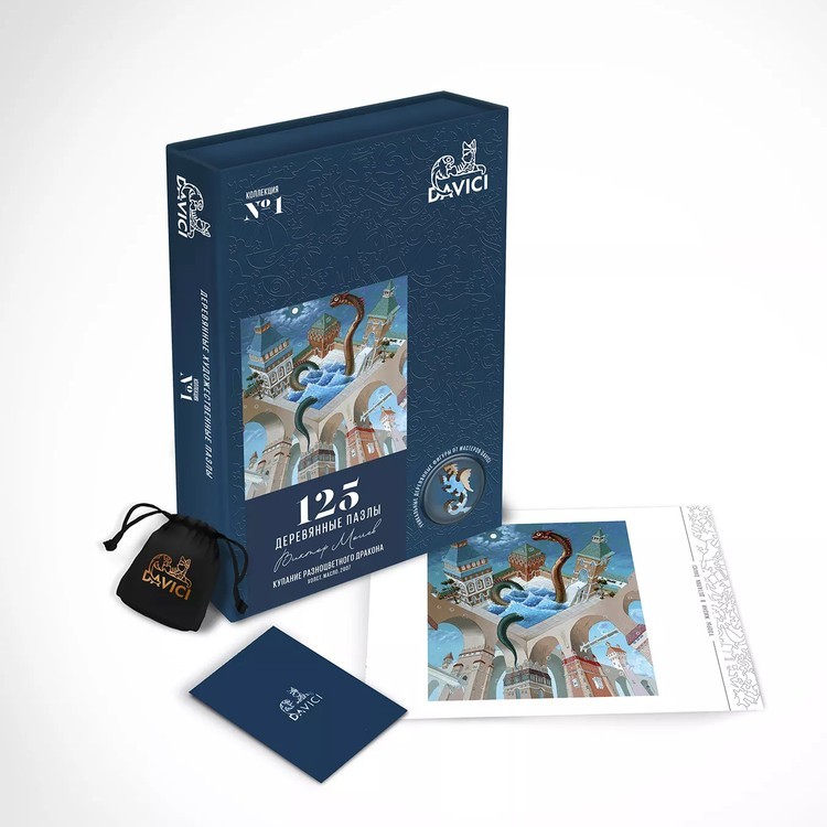 Деревянные пазлы DAVICI «Купание разноцветного дракона» — картинка 8