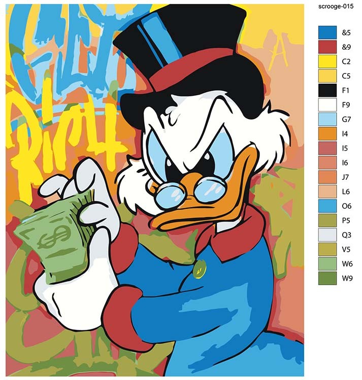 Картина по номерам «Скрудж МакДак с долларами 4» — картинка 2