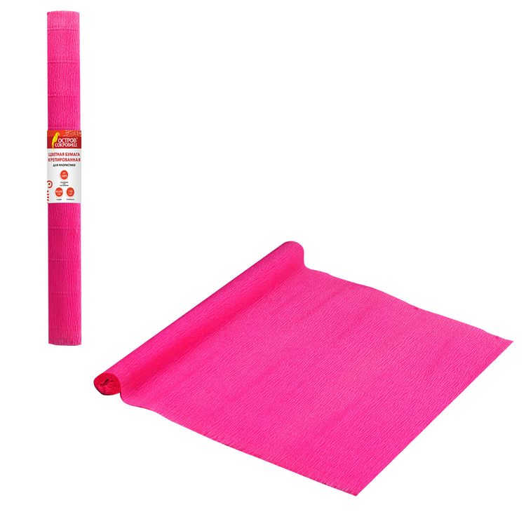 Бумага гофрированная (креповая), 110 г/м2, фуксия, 50х250 см, ОСТРОВ СОКРОВИЩ — картинка 3