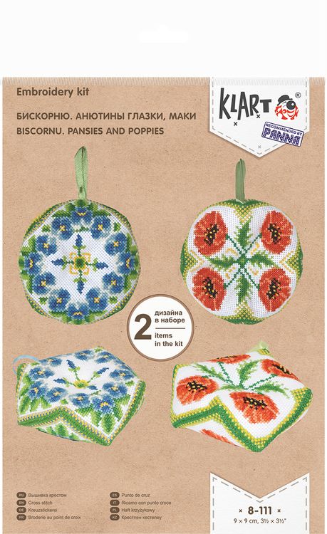 Набор для вышивания «Бискорню. Анютины глазки, маки» — картинка 2