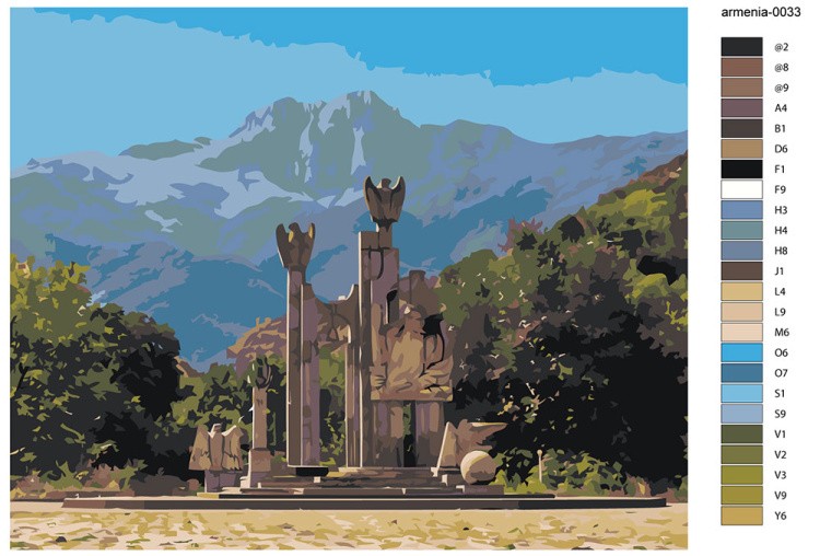 Картина по номерам «Армения: памятник и гора Хуступ 40x50» — картинка 2