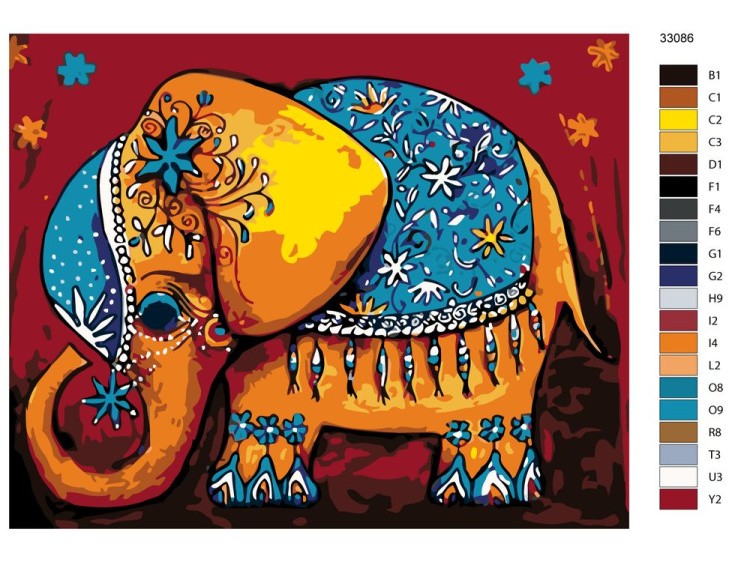 Картина по номерам «Цирковой слон» — картинка 2