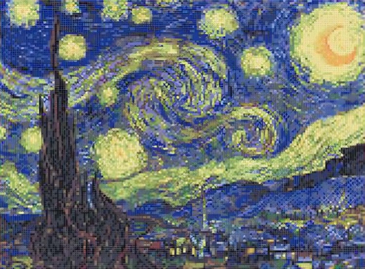 Рисунок на ткани «Ван Гог. Звездная ночь»