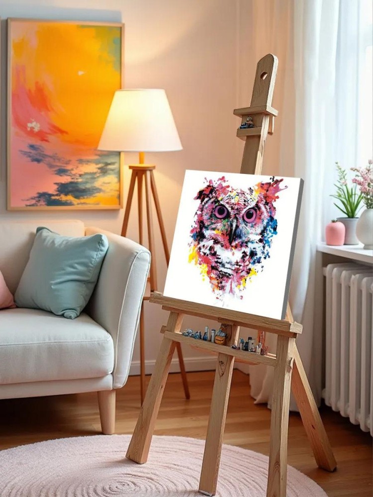 Картина по номерам «Цветная сова» — картинка 9