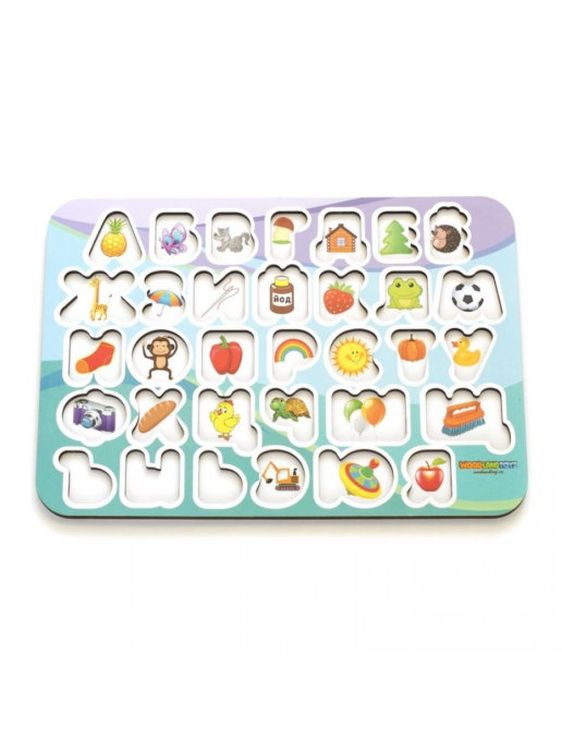 Развивающее пособие из дерева «Изучаем буквы», 2 цветных слоя — картинка 5