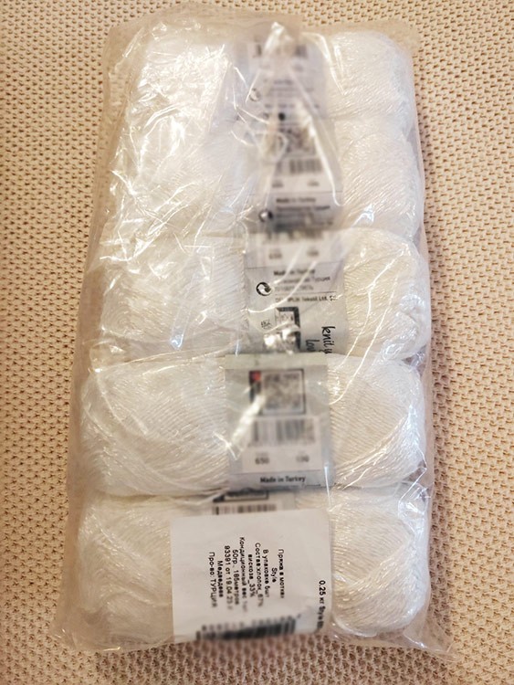 Пряжа YarnArt Style (650), ультра белый, 5 шт. по 50 г — картинка 4