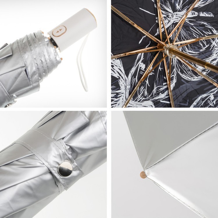 Зонт двусторонний Ночные бабочки, складной, 8 спиц, автомат — картинка 3