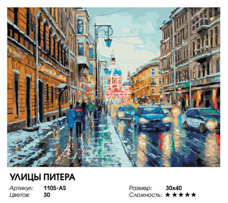 Картина по номерам «Улицы Питера» — картинка 2