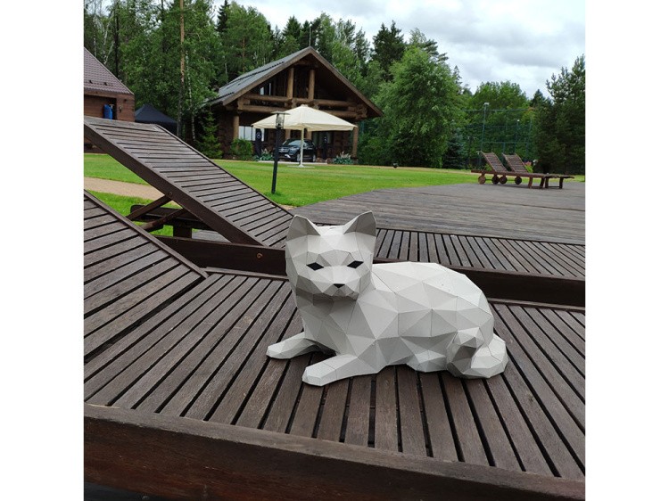 Бумажная модель для склеивания фигура «Кошка» — картинка 4