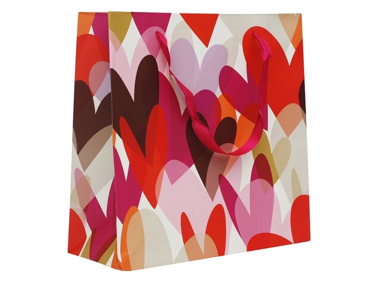 Подарочный пакет «Цветные сердечки»