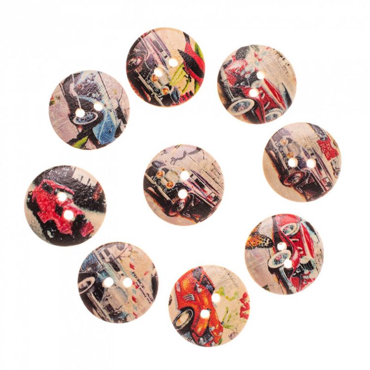 Пуговицы декоративные «Машинки», 25 шт., 2 см, цветные — картинка 4