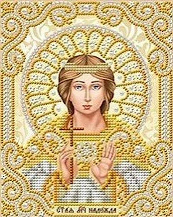 Рисунок на ткани «Святая Надежда в жемчуге и золоте»