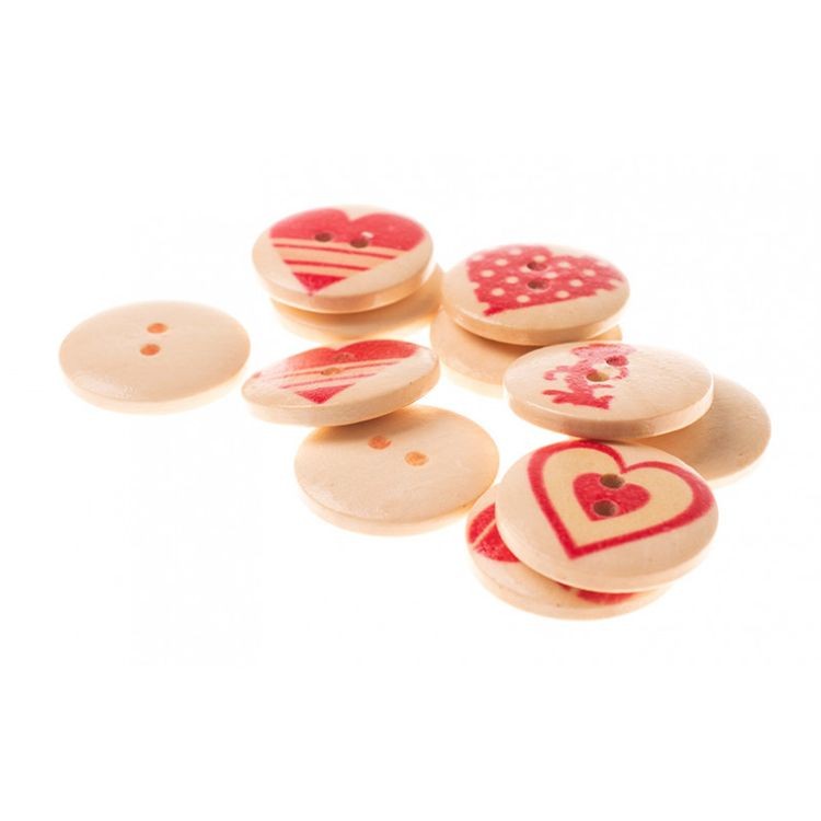 Пуговицы декоративные «Сердечки», 25 шт., 2 см, цветные — картинка 6