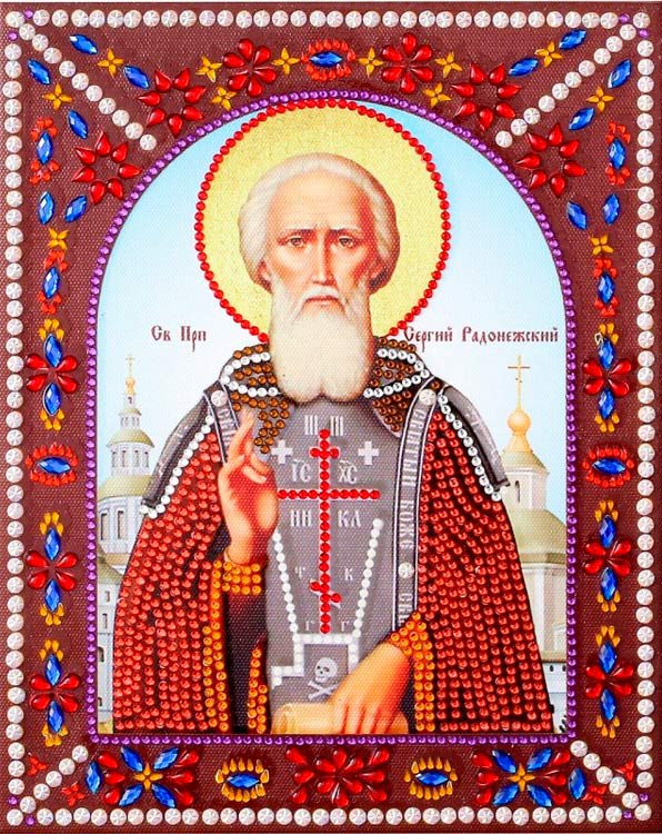 Алмазная вышивка 5D «Святой преподобный Сергий Радонежский»