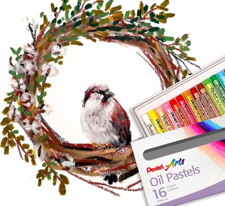 Пастель масляная Pentel Arts Oil Pastels, 16 цв. — картинка 10