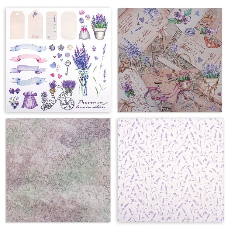Бумага для скрапбукинга 30х30 см «Прованс», 12 дизайнов — картинка 7