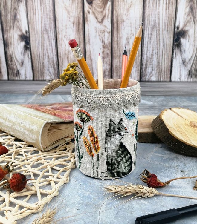 Набор для вышивания «Карандашница. Кошки-мышки» — картинка 5