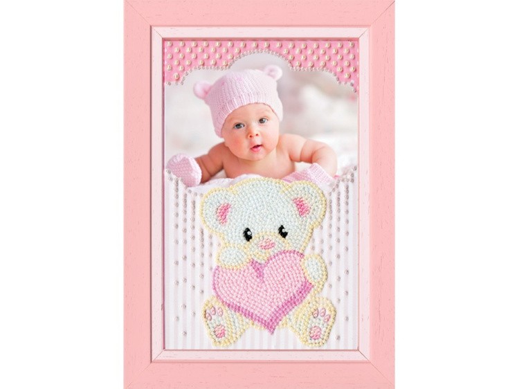 Набор вышивки бисером фоторамка «Мишка с сердцем» — картинка 2
