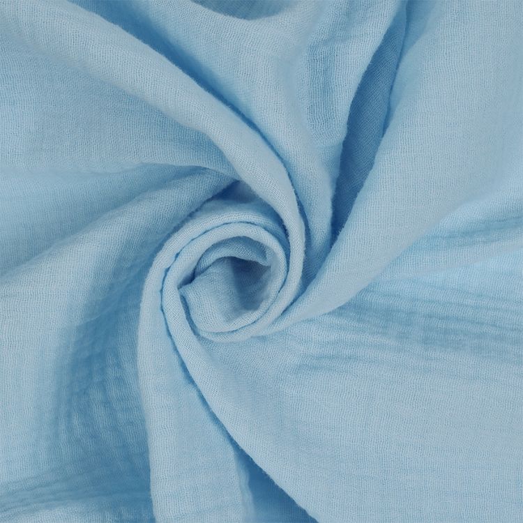 Ткань Муслин, 1 м х 130 см, 125 г/м², цвет: светло-голубой, TBY