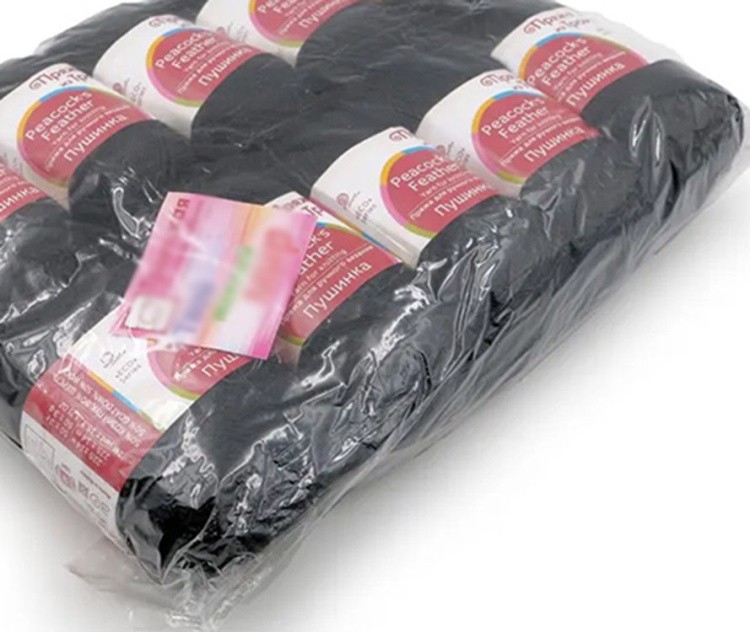 Пряжа из Троицка Пушинка (02), черный, 5 шт. по 50 г — картинка 3