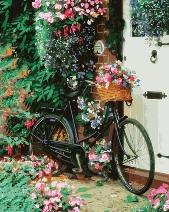 Картина по номерам «Велосипед с цветами»
