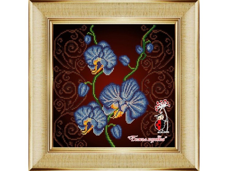 Рисунок на ткани «Орхидея голубая»
