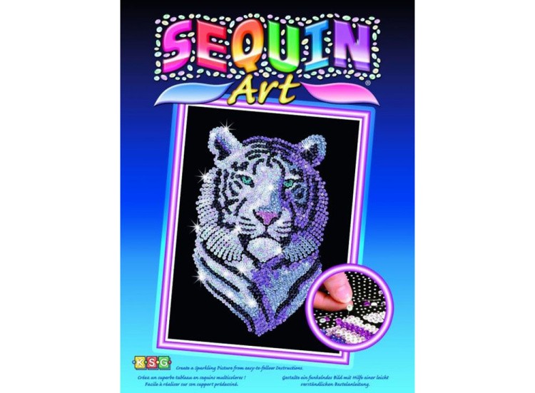 Мозаика из пайеток «Белый тигр» — картинка 2
