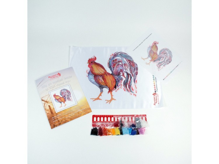 Набор вышивки бисером «Красный петух» — картинка 3