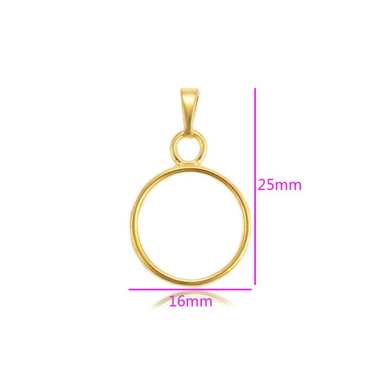 Металлический молд для кулона круг маленький, цвет: золото, 1 шт. — картинка 2