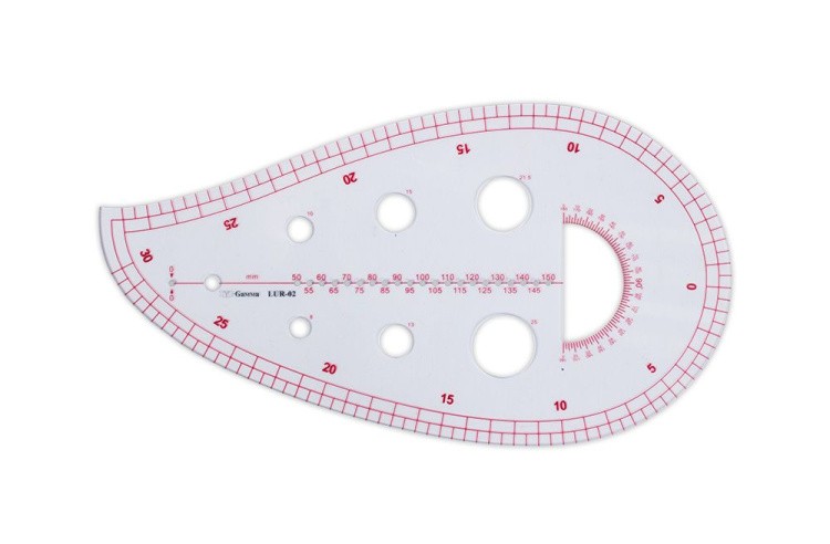 Лекало портновское, толщина 2 мм, 25х13,8 см, Gamma — картинка 2