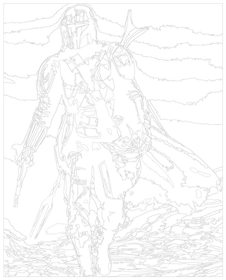 Картина по номерам «Звёздные войны - Мандалорец и Малыш Йода 3» — картинка 3