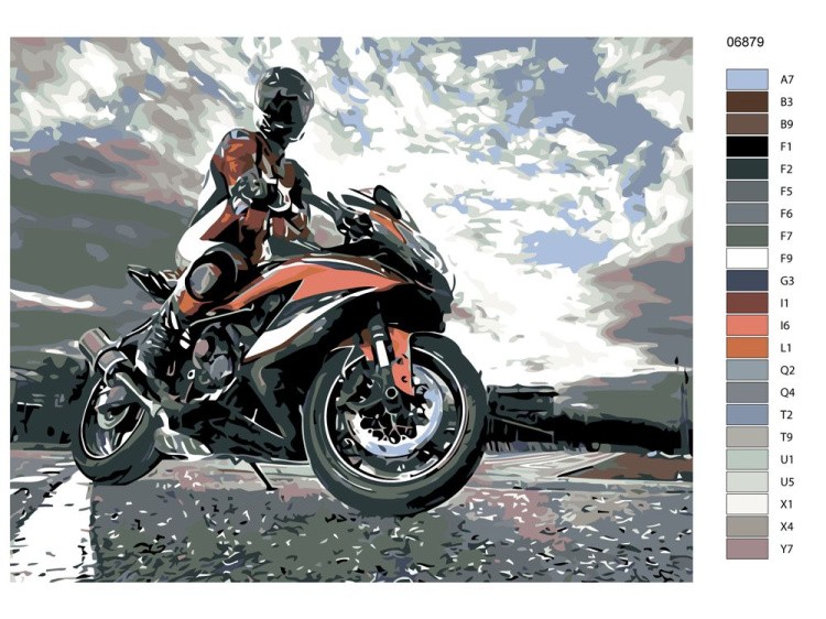 Картина по номерам «Мотоциклист» — картинка 2