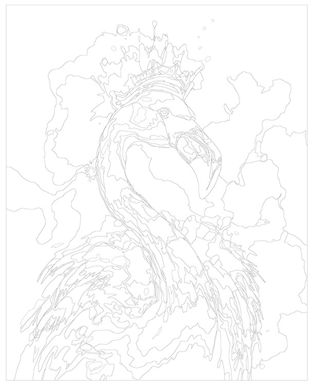 Картина по номерам «Фламинго с короной» — картинка 3