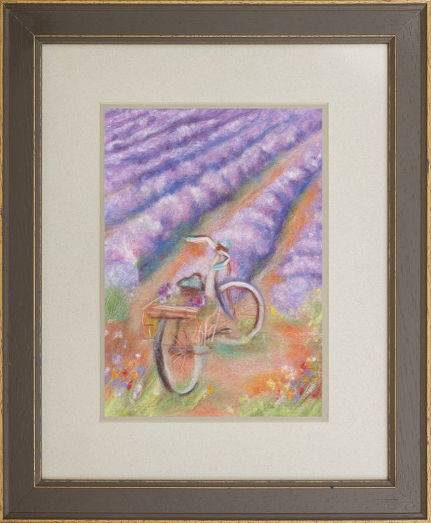 Картина шерстью «Прогулка за лавандой» — картинка 2