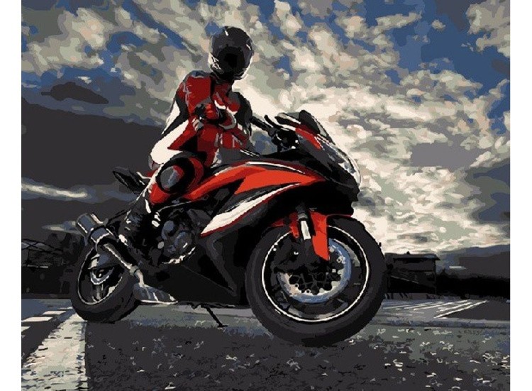 Картина по номерам «Мотоциклист»
