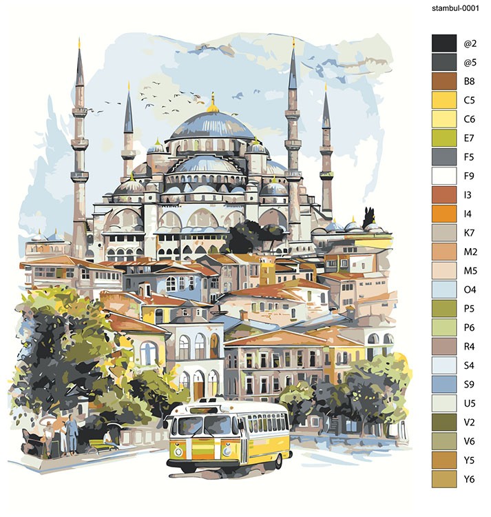 Картина по номерам «Город Стамбул, Турция: мечеть 40x50» — картинка 2