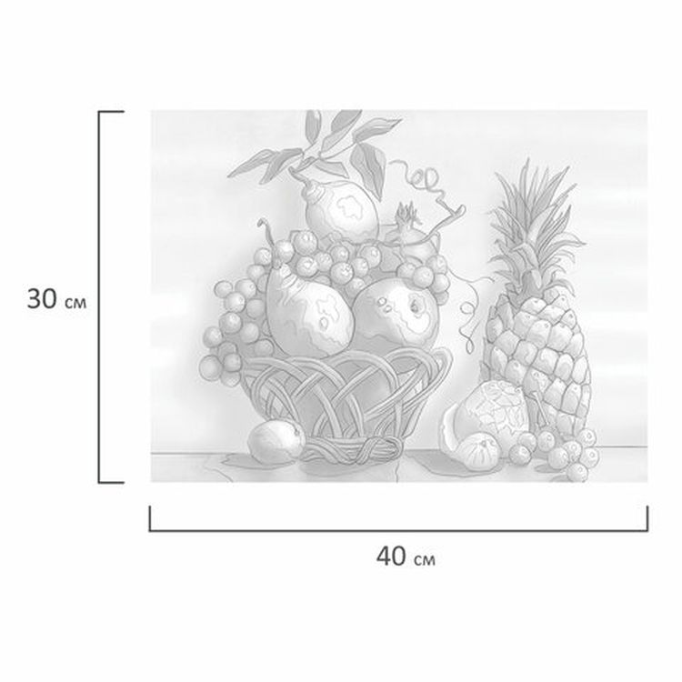 Холст на картоне с контуром BRAUBERG ART CLASSIC «Натюрморт», 30х40 см, грунтованный, хлопок — картинка 3