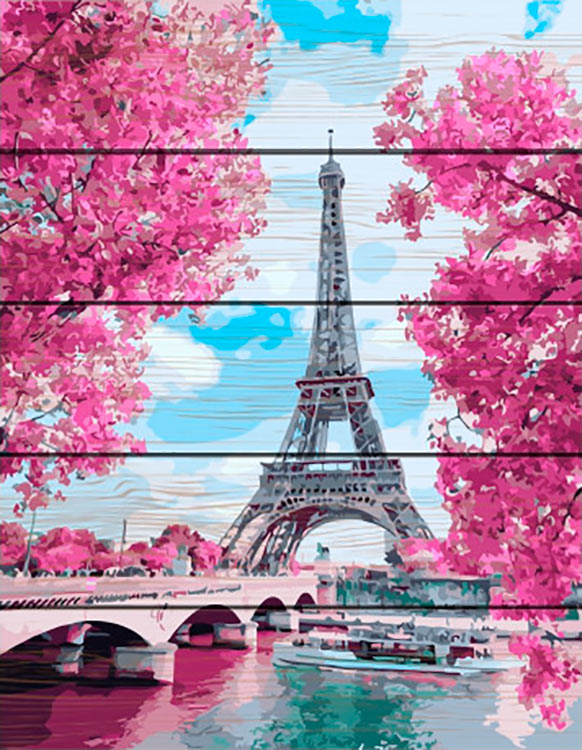 Картина по номерам по дереву Paintboy «Весенняя Франция»