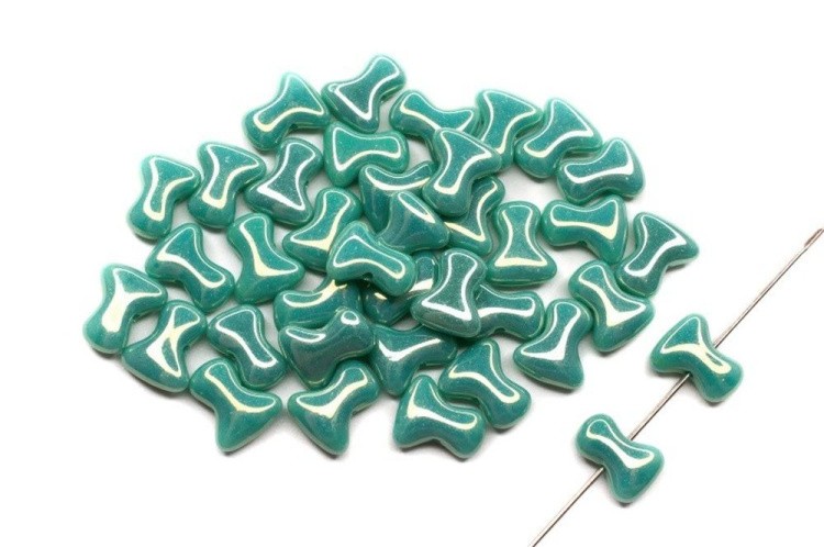 Бусины Preciosa (Чехия) TEE 111-01364-00, 10 г, цвет: 63130-21415 бирюзовый непрозрачный радужный — картинка 2