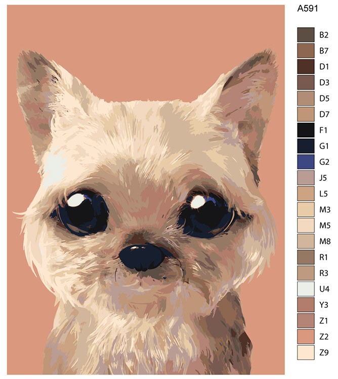 Картина по номерам «Щенок Микки» — картинка 2