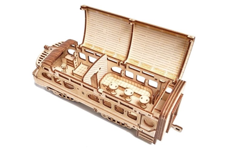 Механическая деревянная сборная модель Wood Trick «Поезд Атлантический экспресс» — картинка 7