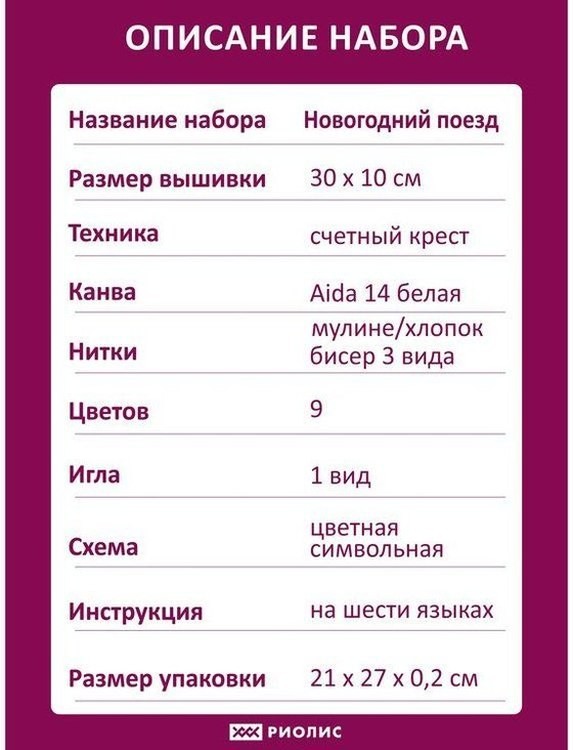 Набор для вышивания «Новогодний поезд» — картинка 5