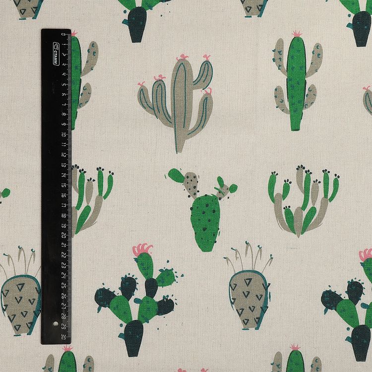 Ткань Лен, 140 г/м², 5 м x 150 см, цвет: белый, растительный принт, TBY — картинка 6