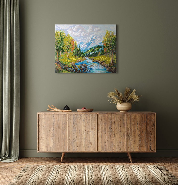 Алмазная вышивка «Горный ручей» — картинка 3