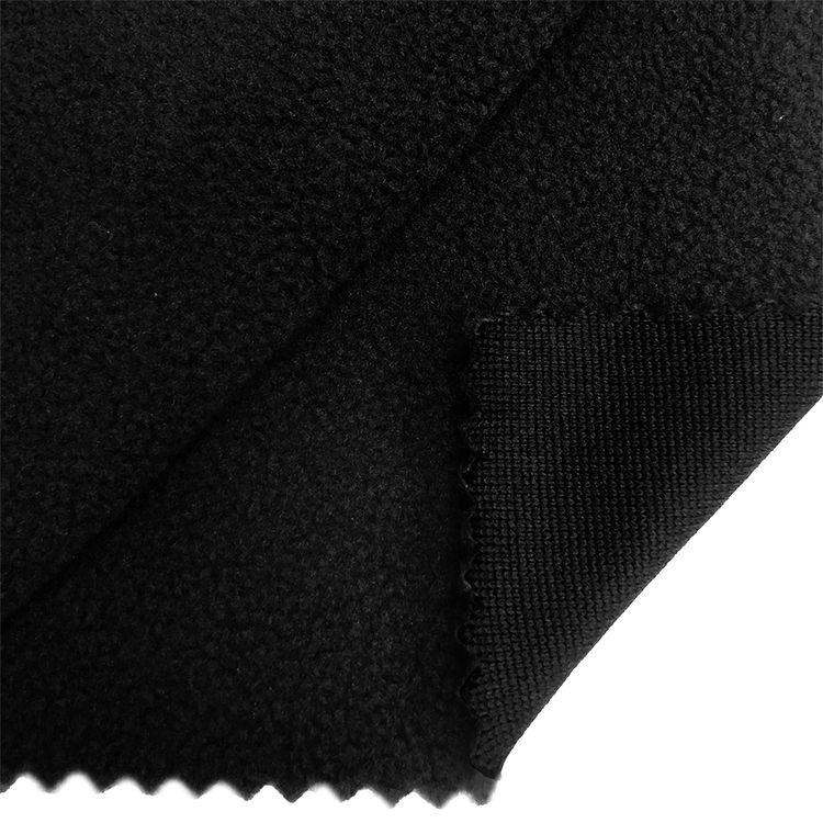 Ткань флис односторонний, 10 м x 150 см, 130 г/м², цвет: черный, TBY
