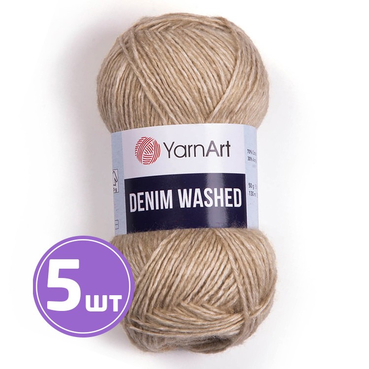 Пряжа YarnArt Denim Washed2 (Деним вошд 2) (914), меланж льняной, 5 шт. по 50 г