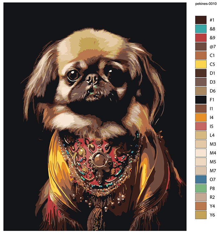 Картина по номерам «Собака Пекинес с украшениями» — картинка 2