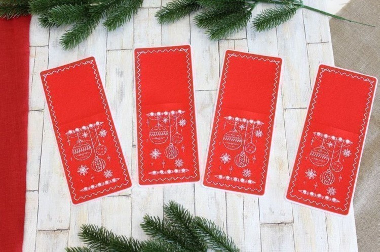 Набор для вышивания «Новогодние узоры. Набор для сортировки приборов. 4 шт.» — картинка 2