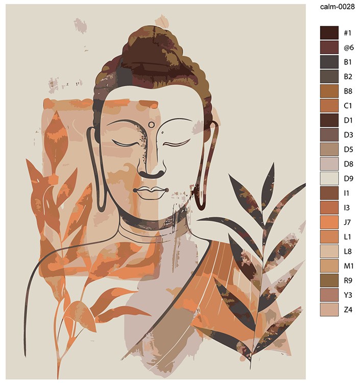 Картина по номерам «Религия буддизм: Будда минимализм арт» — картинка 2