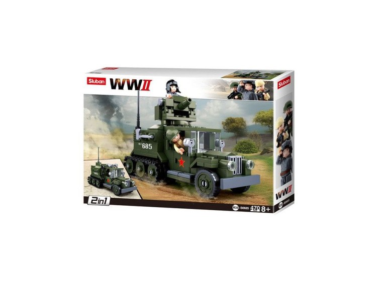 Конструктор «Вторая мировая война. Полугусеничный авто. 2в1», 253 деталей — картинка 2
